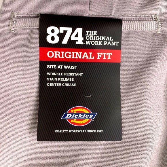 Dickies Original Fit 874 Mens Work Pants Gray 30 - Picture 3 of 6